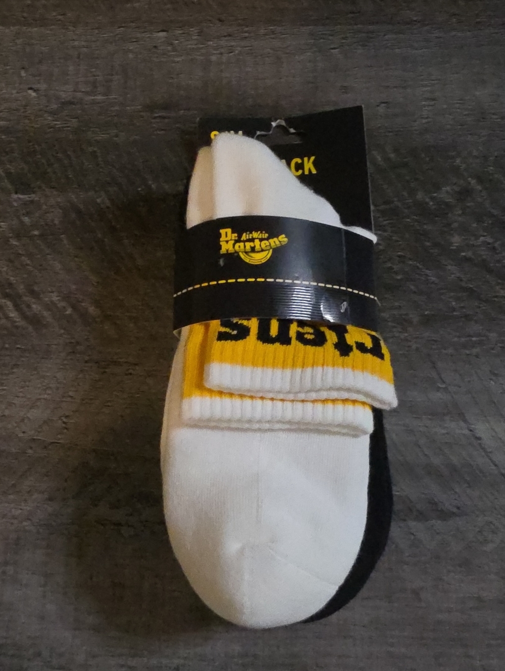 Dr. Martens  White & Yellow Logo Crew Socks 2 Pack